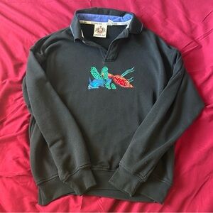 Vintage London Fog Embroidered Fish Polo Sweatshirt